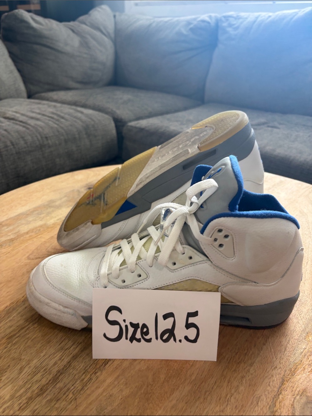 Men’s Jordan Retro 5 Blue and White